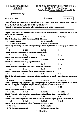 Đề thi thử Tốt nghiệp THPT môn Hóa học - Mã đề 208 - Năm học 2020-2021 - Sở giáo dục và đào tạo Bắc Ninh (Có đáp án)